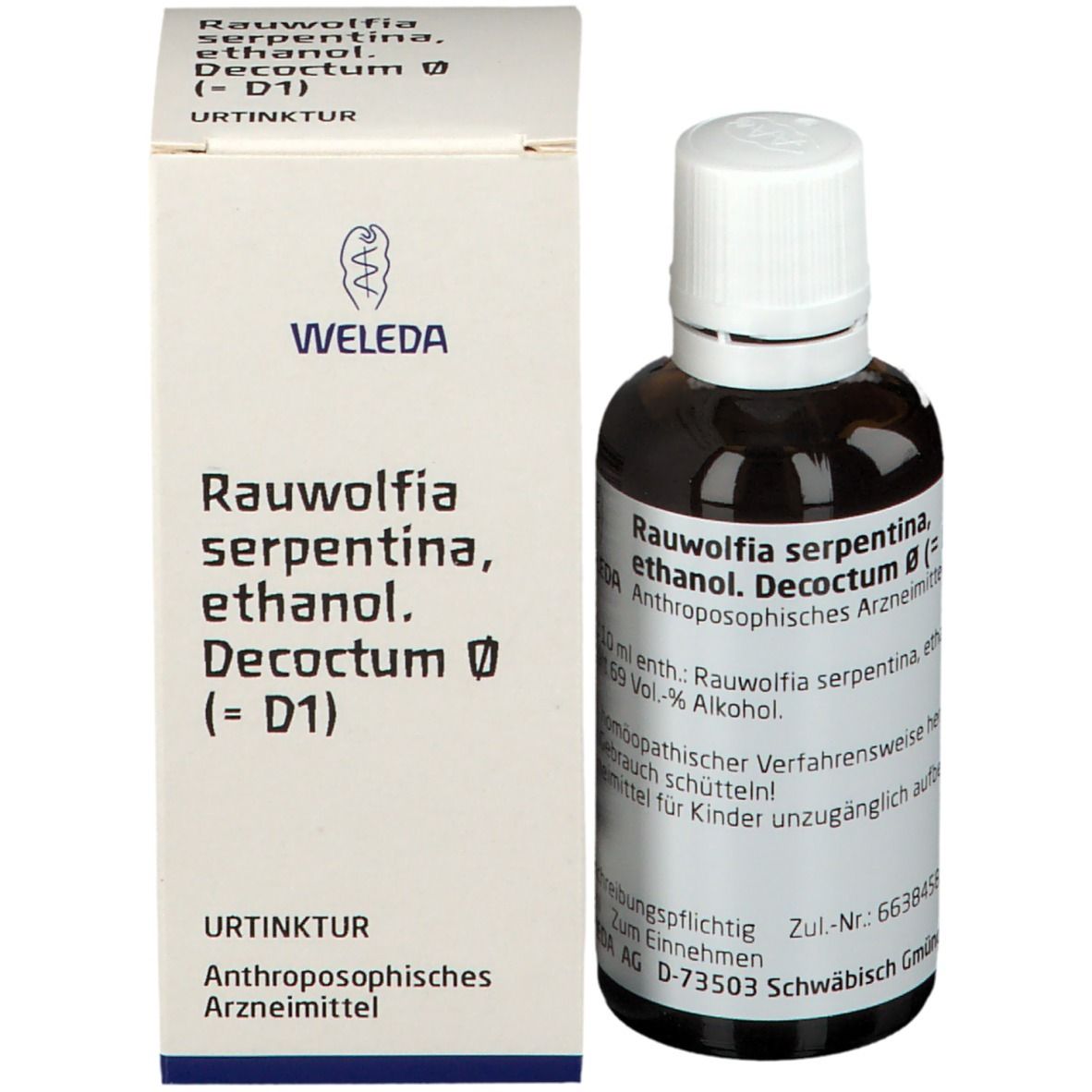 Rauwolfia serpentina, ethanol. Decoctum D1