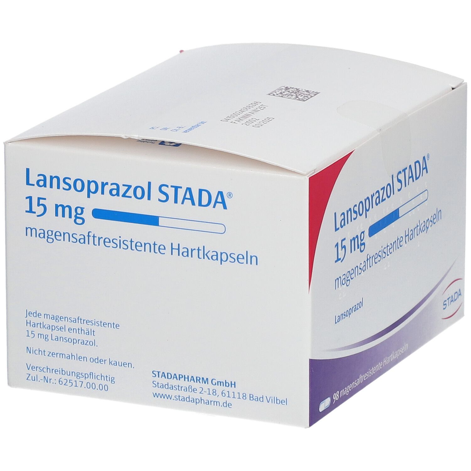 Lansoprazol Stada 15 mg magensaftres.Hartkapseln 98 St Magensaftresistente Hartkapseln