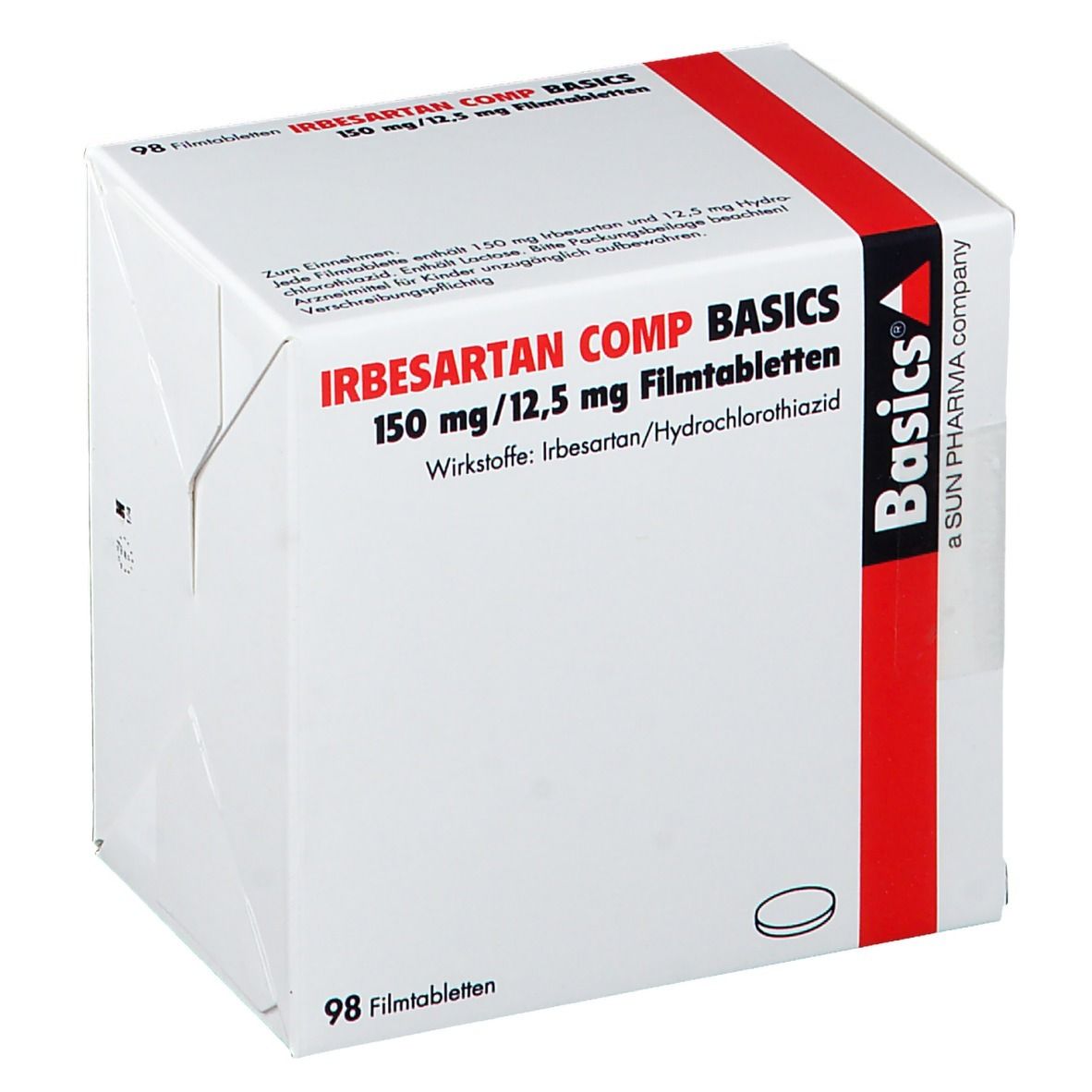 Irbesartan Comp Basics 150 mg/12,5 mg Filmtabl. 98 St Filmtabletten