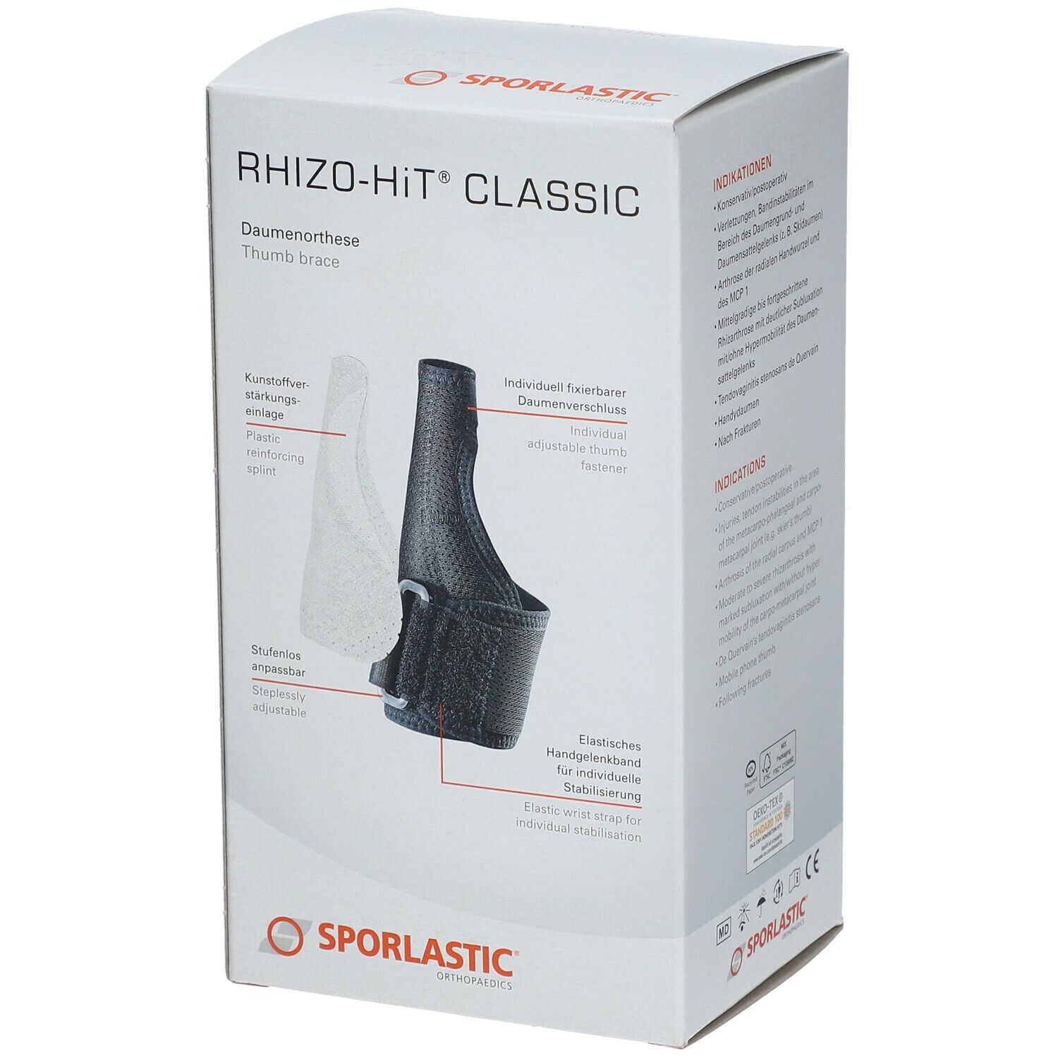 Rhizo-Hit Classic Daumeorthese Gr. M schwarz