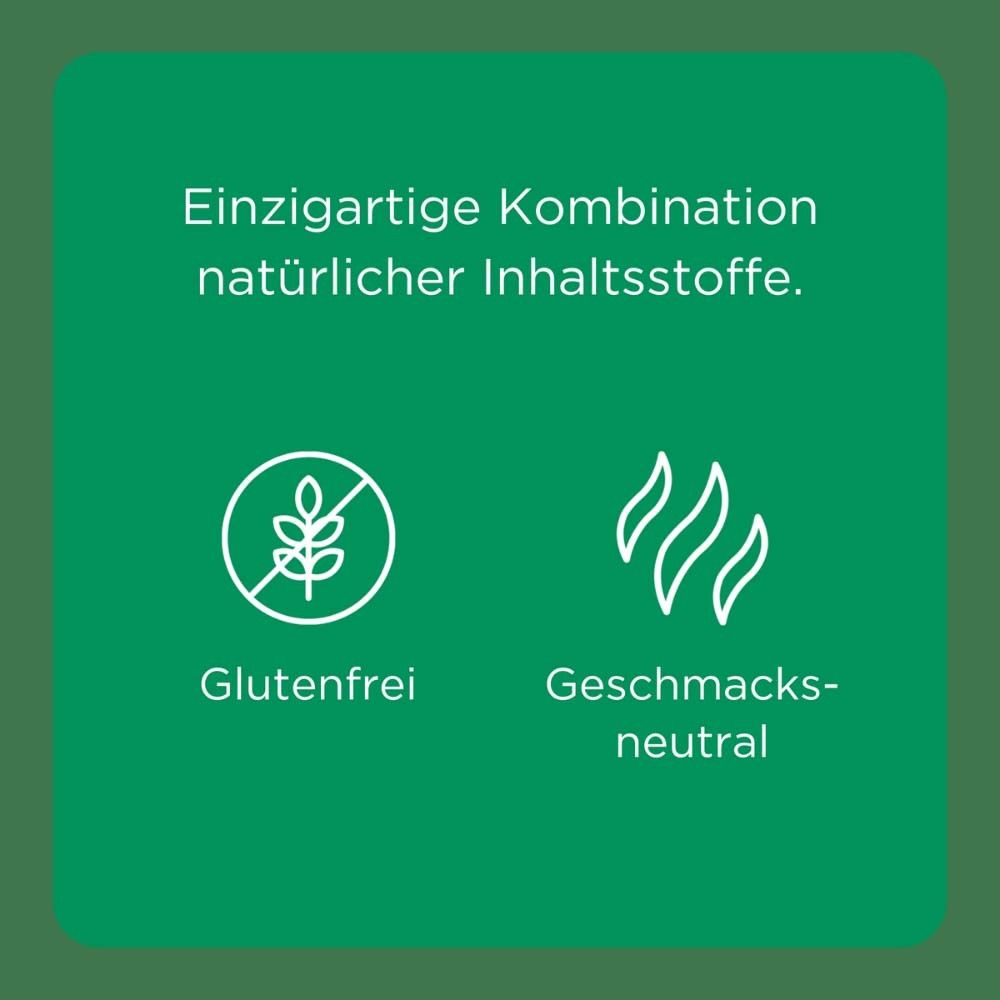 Grafik mit Symbolen: Glutenfrei und geschmacksneutral.