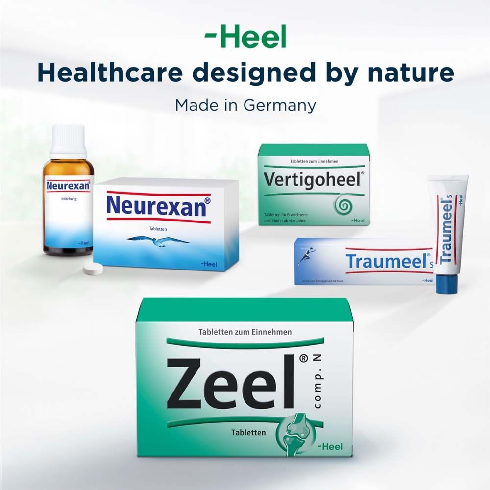 Verschiedene Arzneimittel. Zeel comp. N Tabletten, Neurexan, Vertigoheel, Traumeel.
