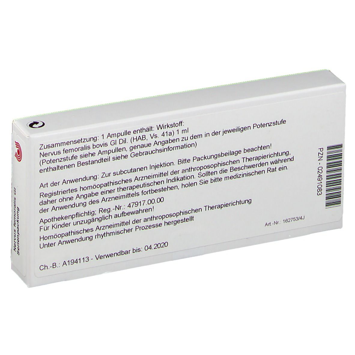NERVUS FEMORALIS GL Serienpackung Ampullen