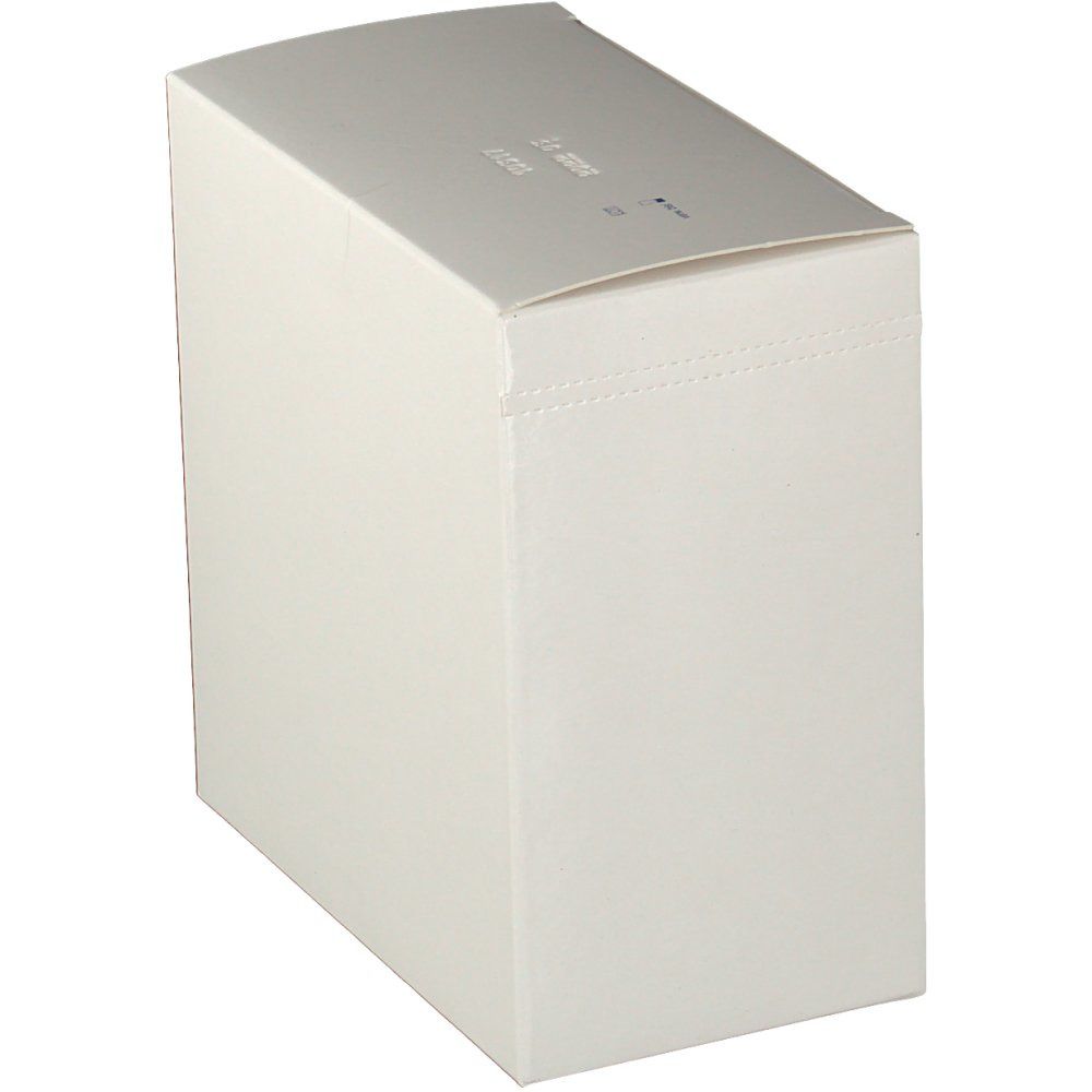 Weißer Karton, schräg. Oberseite mit Prägung. Keine weiteren Details erkennbar.