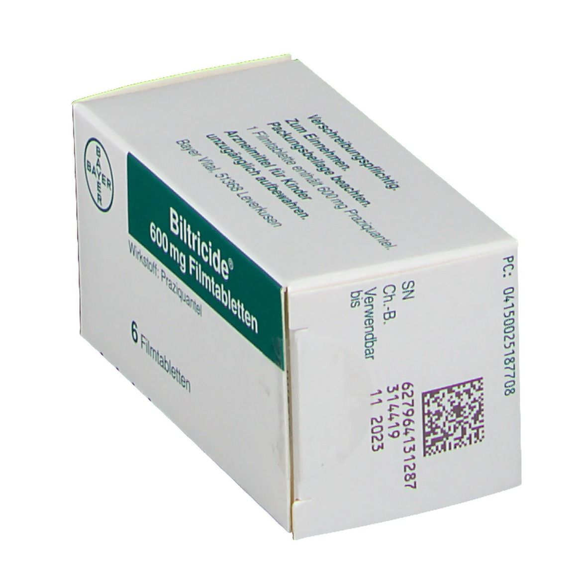 Biltricide 600 mg Filmtabletten 6 St