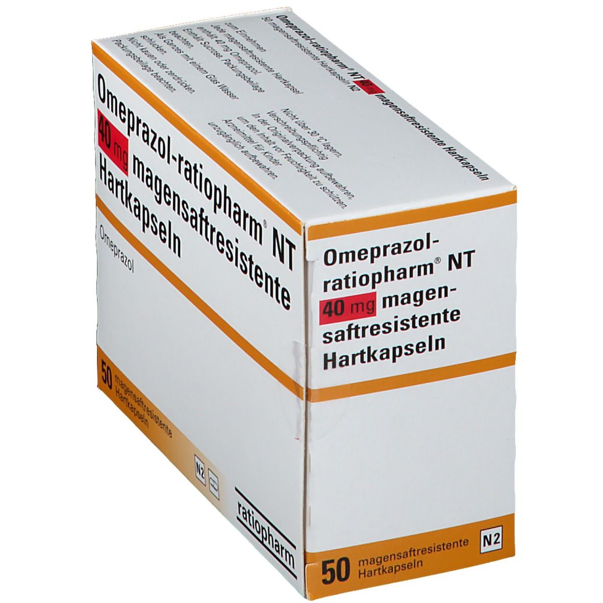 OMEPRAZOL-ratiopharm NT 40 mg magensaftr.Hartkaps. 50 St Kapseln magensaftresistent