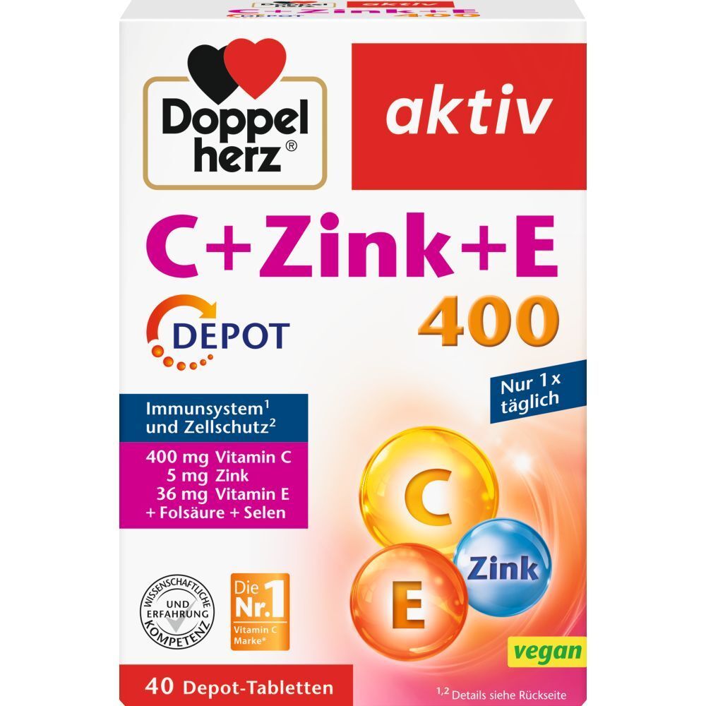Doppelherz® aktiv C + Zinc + E 400 comprimés Depot