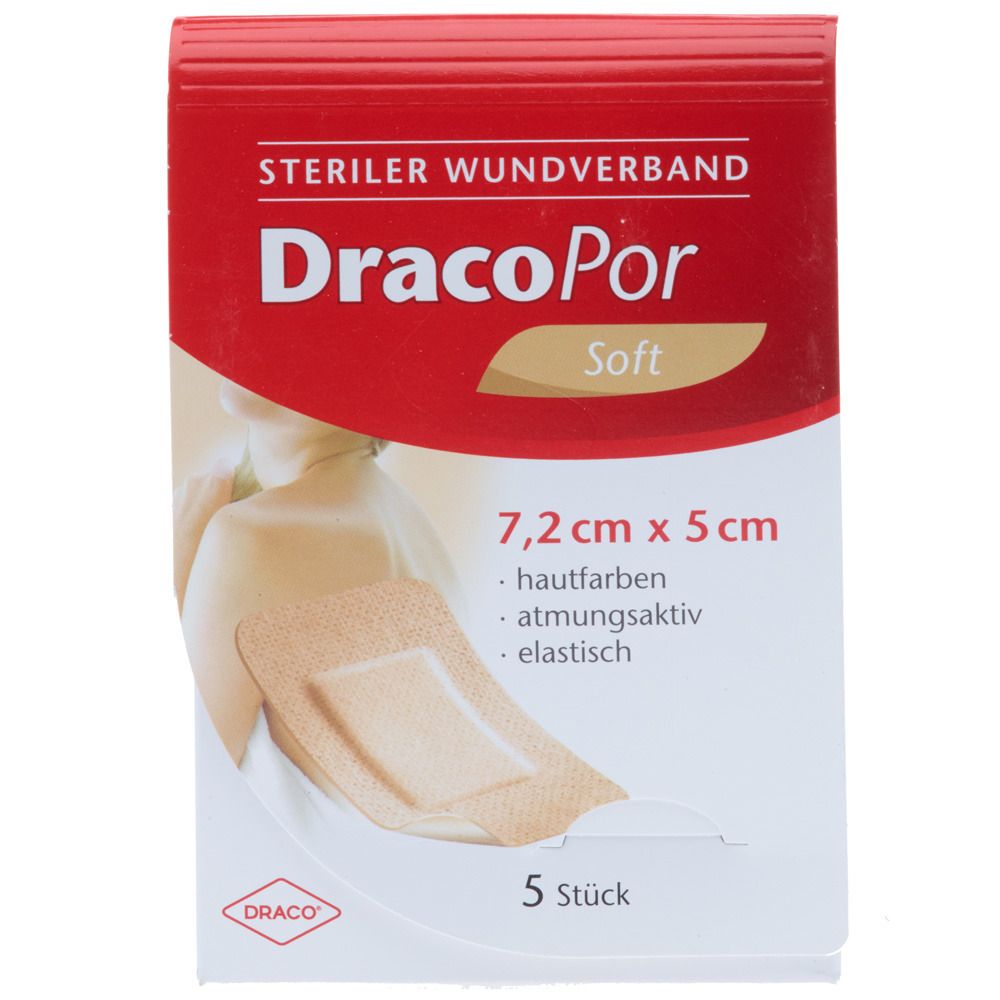 DracoPor Soft Wundverband hautfarben steril 5 x 7,2 cm