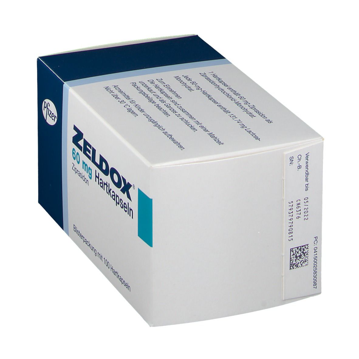 Zeldox 60 mg Hartkapseln 100 St