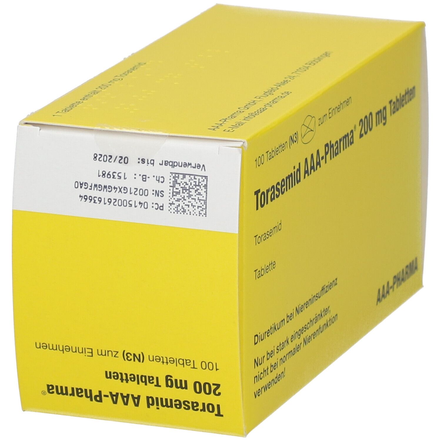 Torasemid AAA-Pharma 200 mg Tabletten 100 St