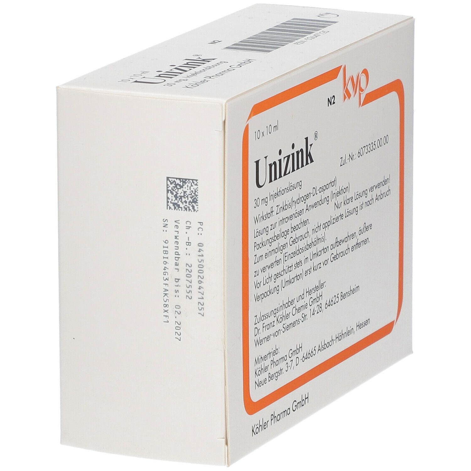 Unizink Injektionslösung in Ampullen 10x10 ml