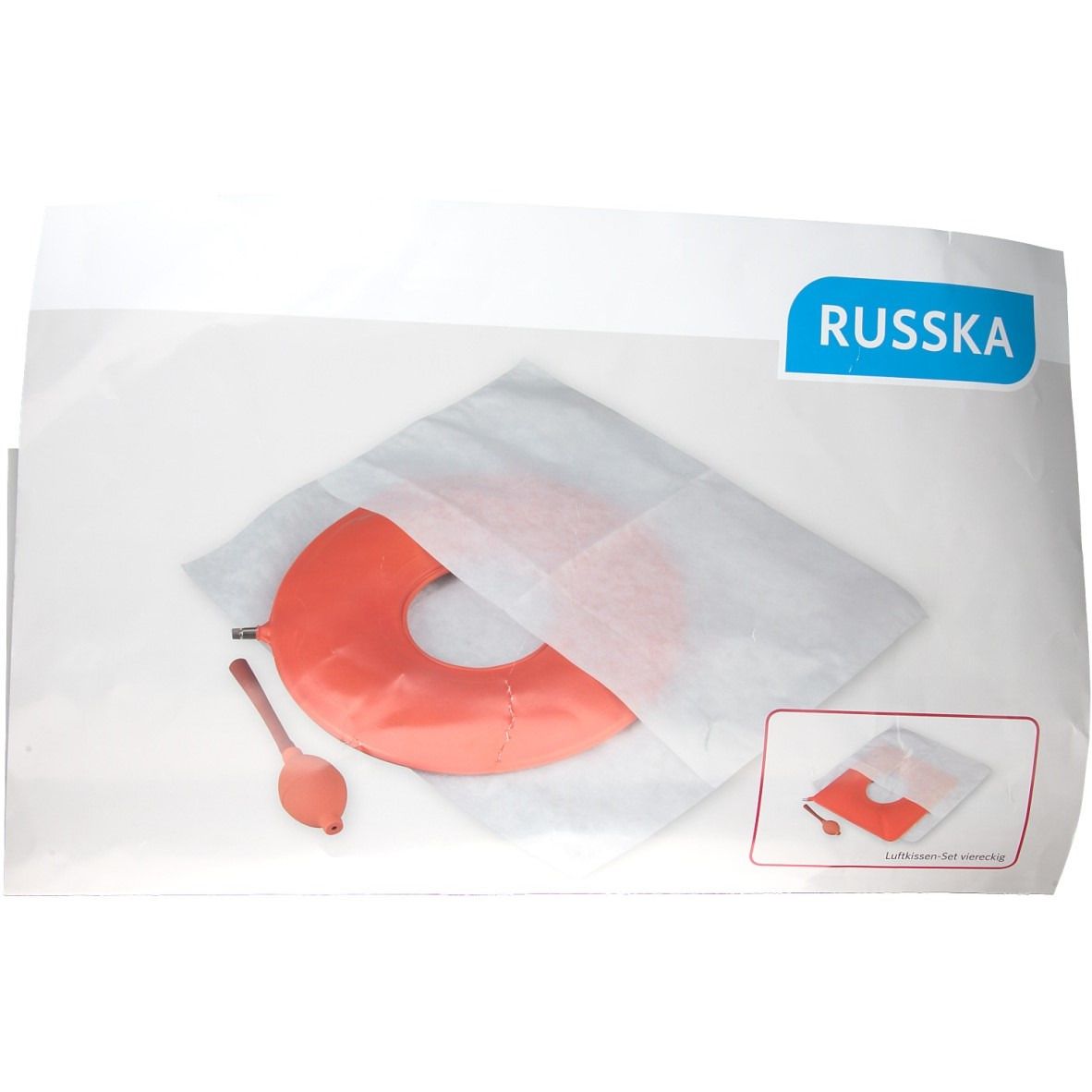 Luftkissen-Set aus Gummi von Russka, mit Einmalbezug und Pumpball