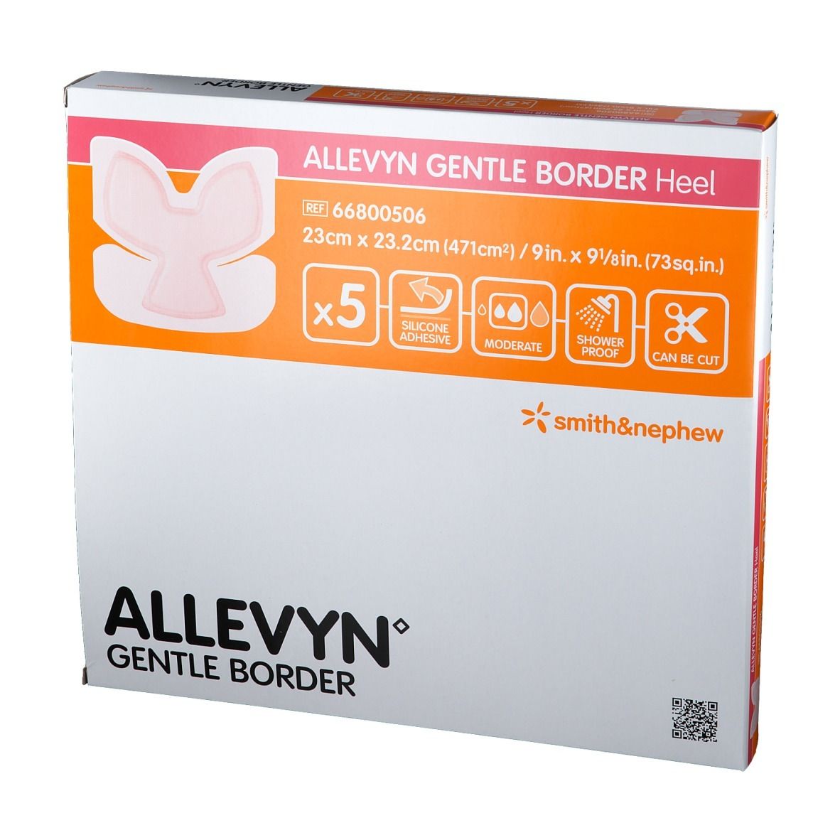 ALLEVYN® Gentle Border Heel 23 x 23,2 cm