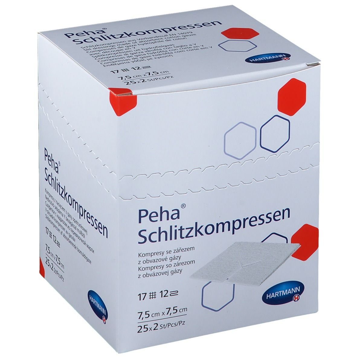 Peha® Schlitzkompressen steril 7,5 x 7,5 cm