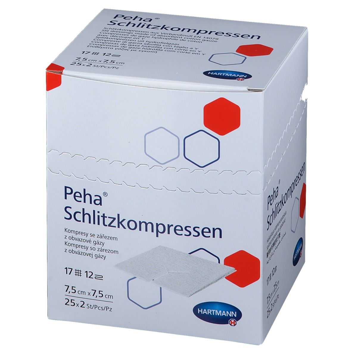 Peha® Schlitzkompressen steril 7,5 x 7,5 cm
