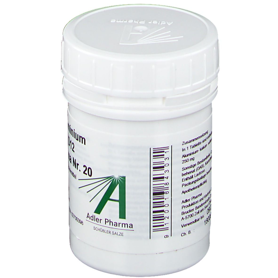 Biochemie Adler 20 Kalium aluminium sulf.D 12 Tab. 400 St Tabletten