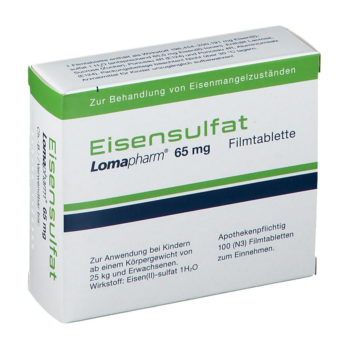 Eisensulfat Lomapharm 65 mg Tabl.ueberzogen