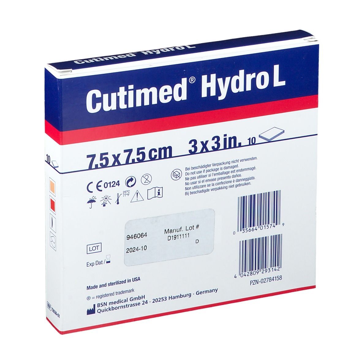 Cutimed® Hydro L 7,5 cm x 7,5 cm