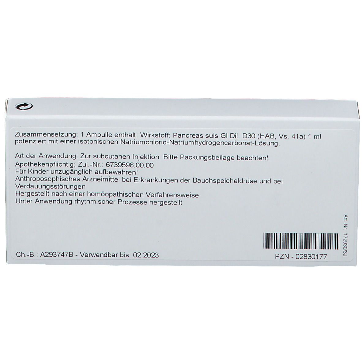 Pancreas GL D 12 Ampullen 10x1 ml