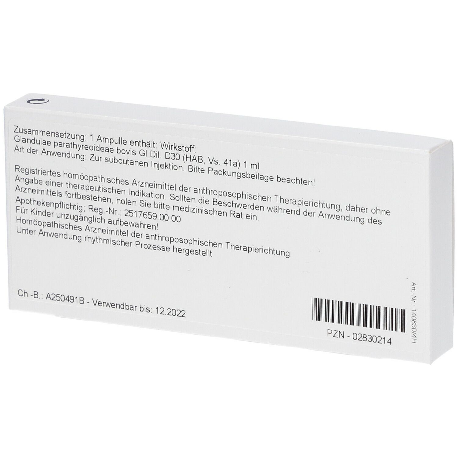 WALA® Glandulae parathyreoideae Gl D 30