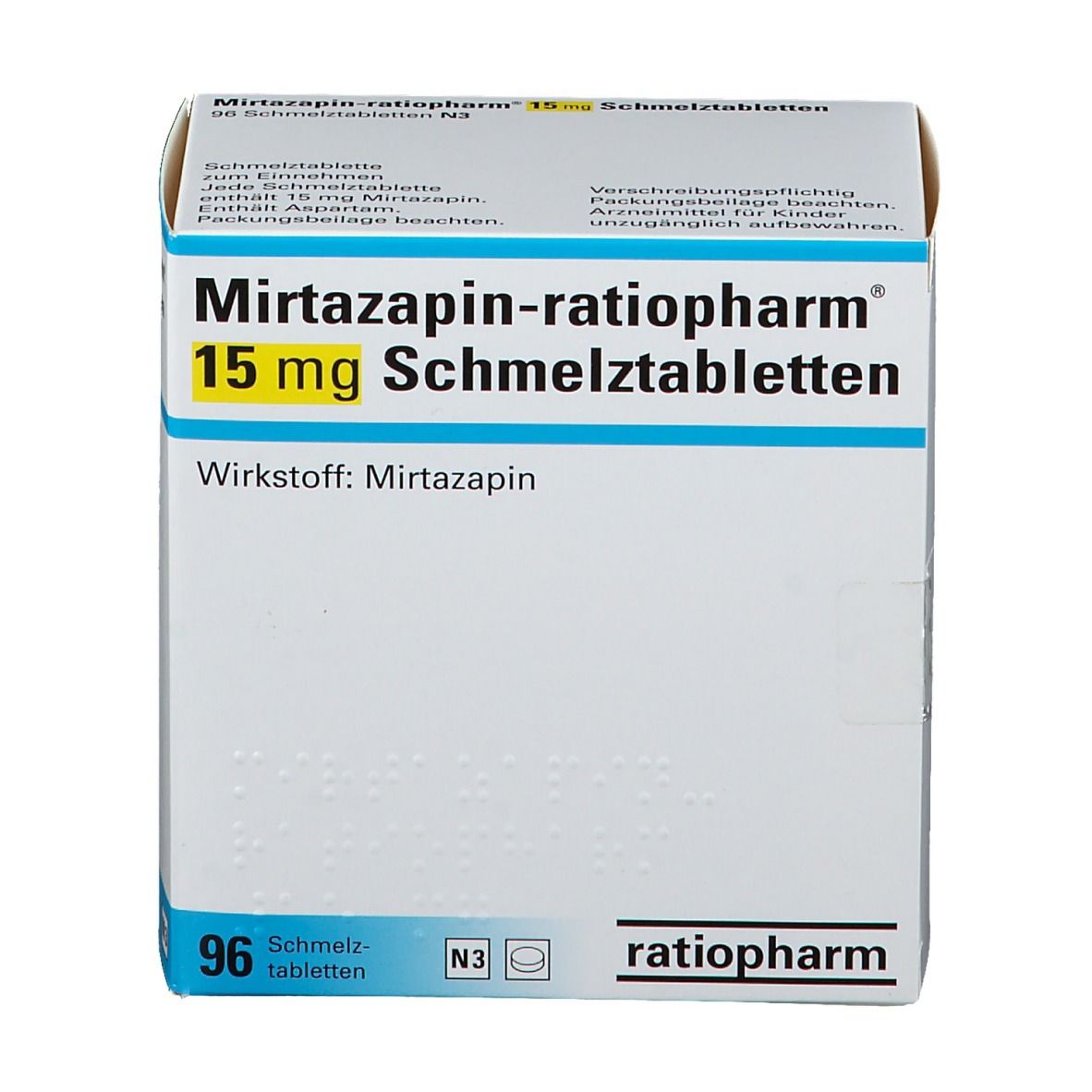 Mirtazapin-ratiopharm® 15 mg Schmelztabletten