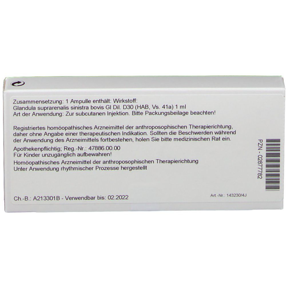 WALA® Glandula suprarenalis sinistra Gl D 30