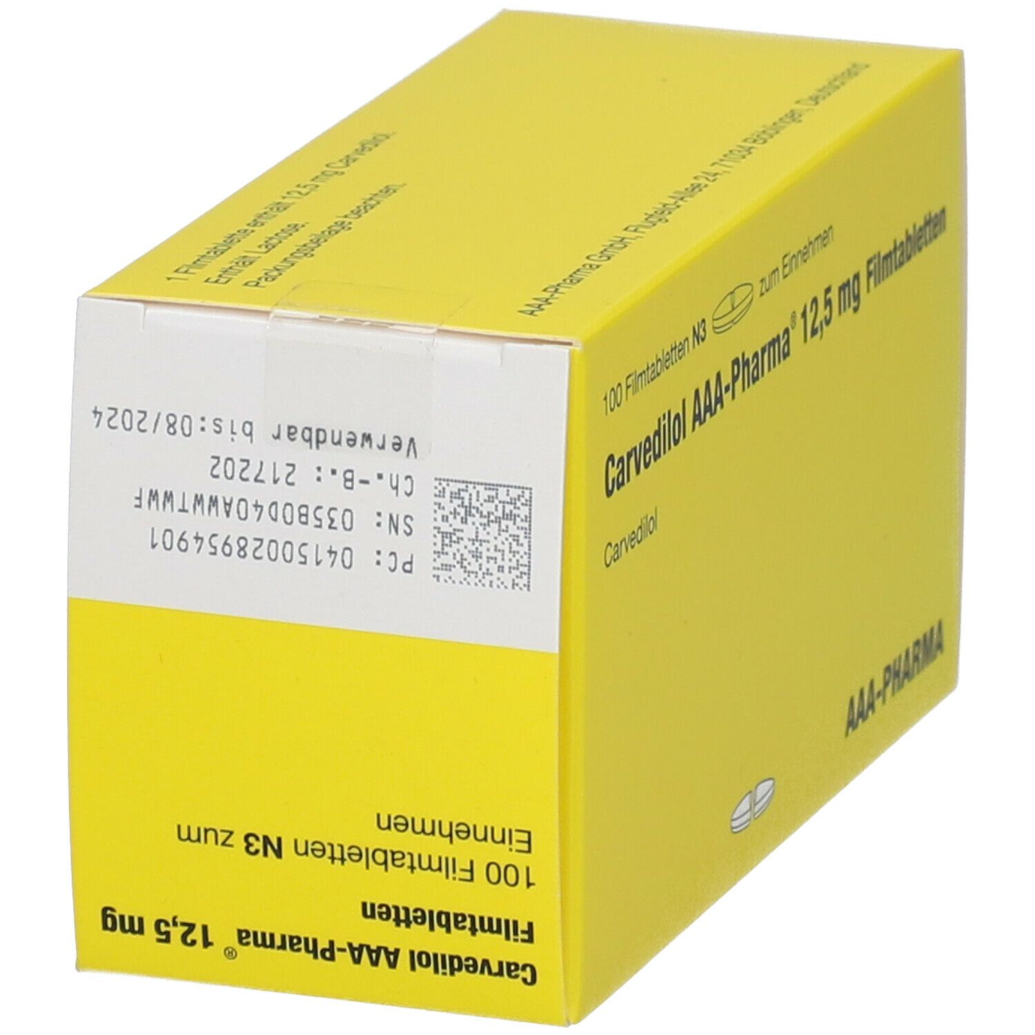 Carvedilol 12,5 AAA-Pharma Filmtabletten 100 St