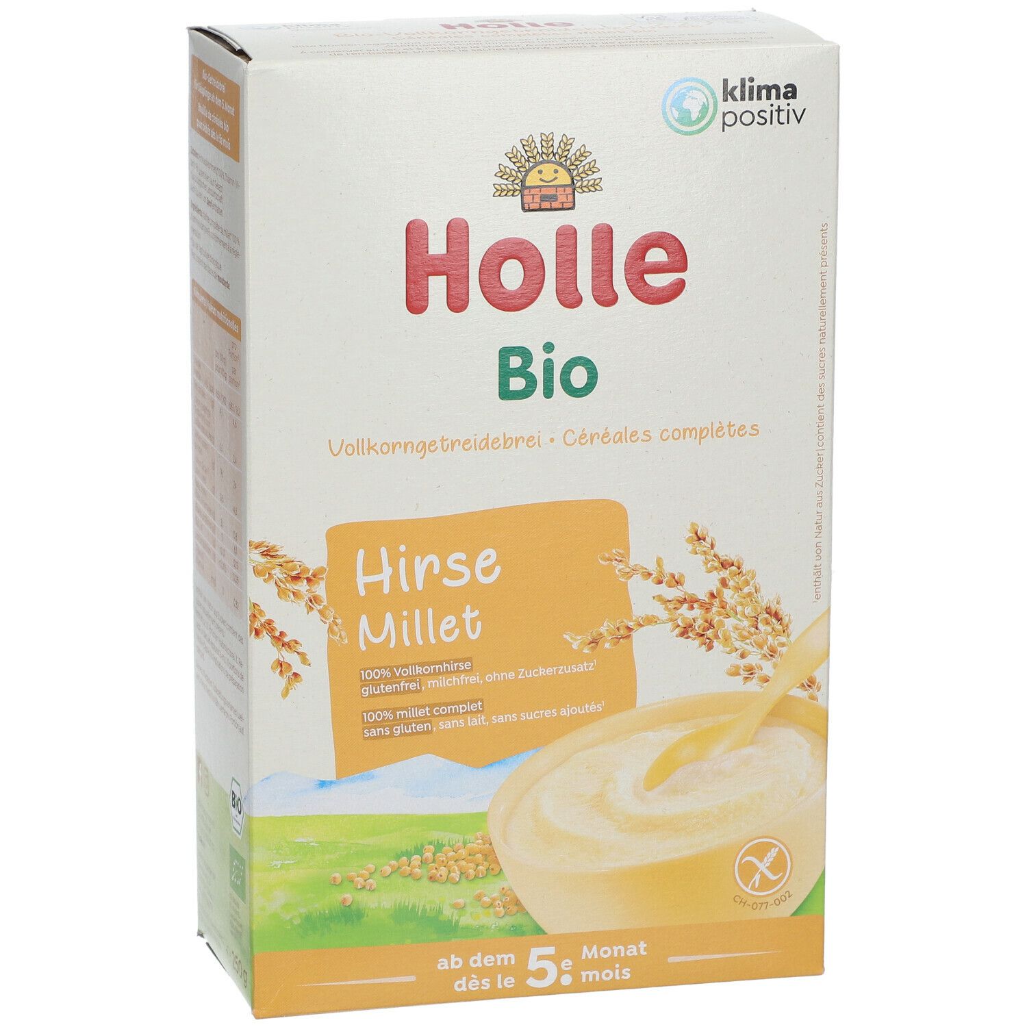 Holle Bio Vollkorngetreidebrei Hirse ab dem 5. Monat