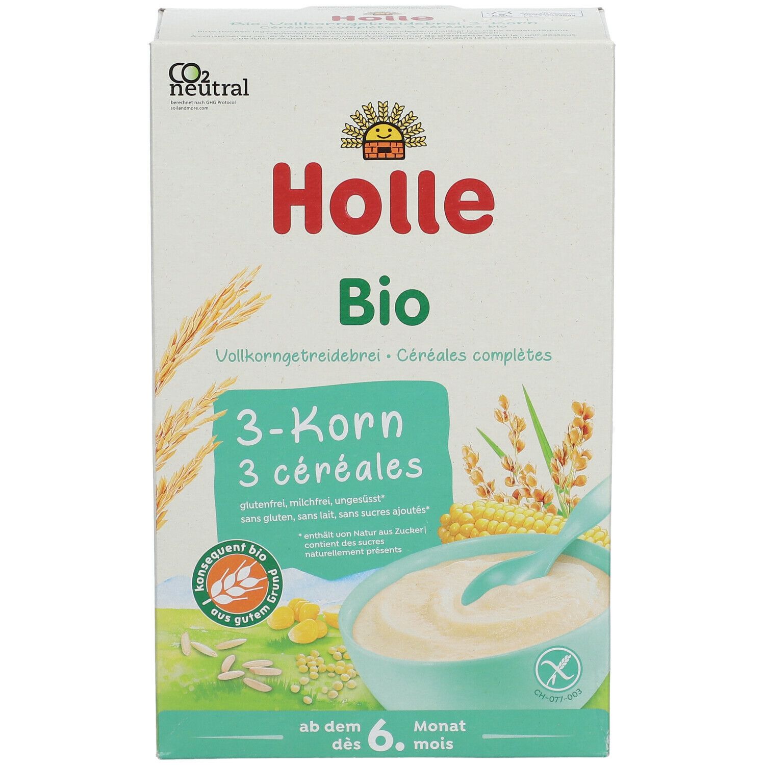 Holle Bio Vollkorngetreidebrei 3-Korn ab dem 6. Monat