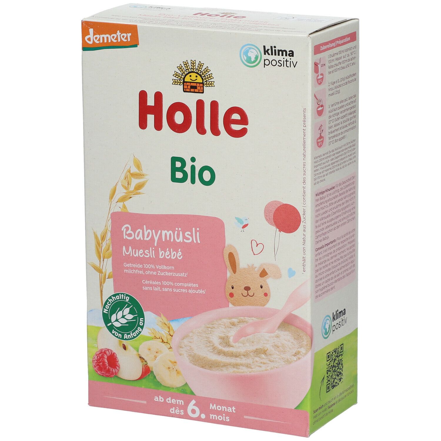 Holle Muesli Bio Demeter pour Bébé aux Céréales Complètes, 250 g -  Piccantino