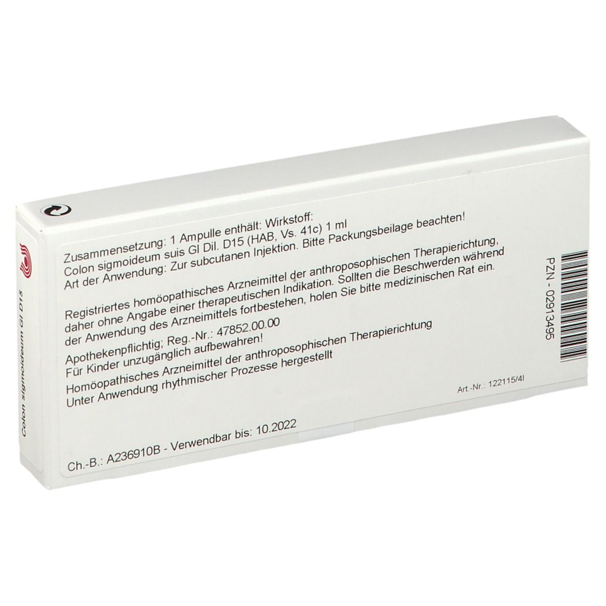 WALA® Colon sigmoideum Gl D 15