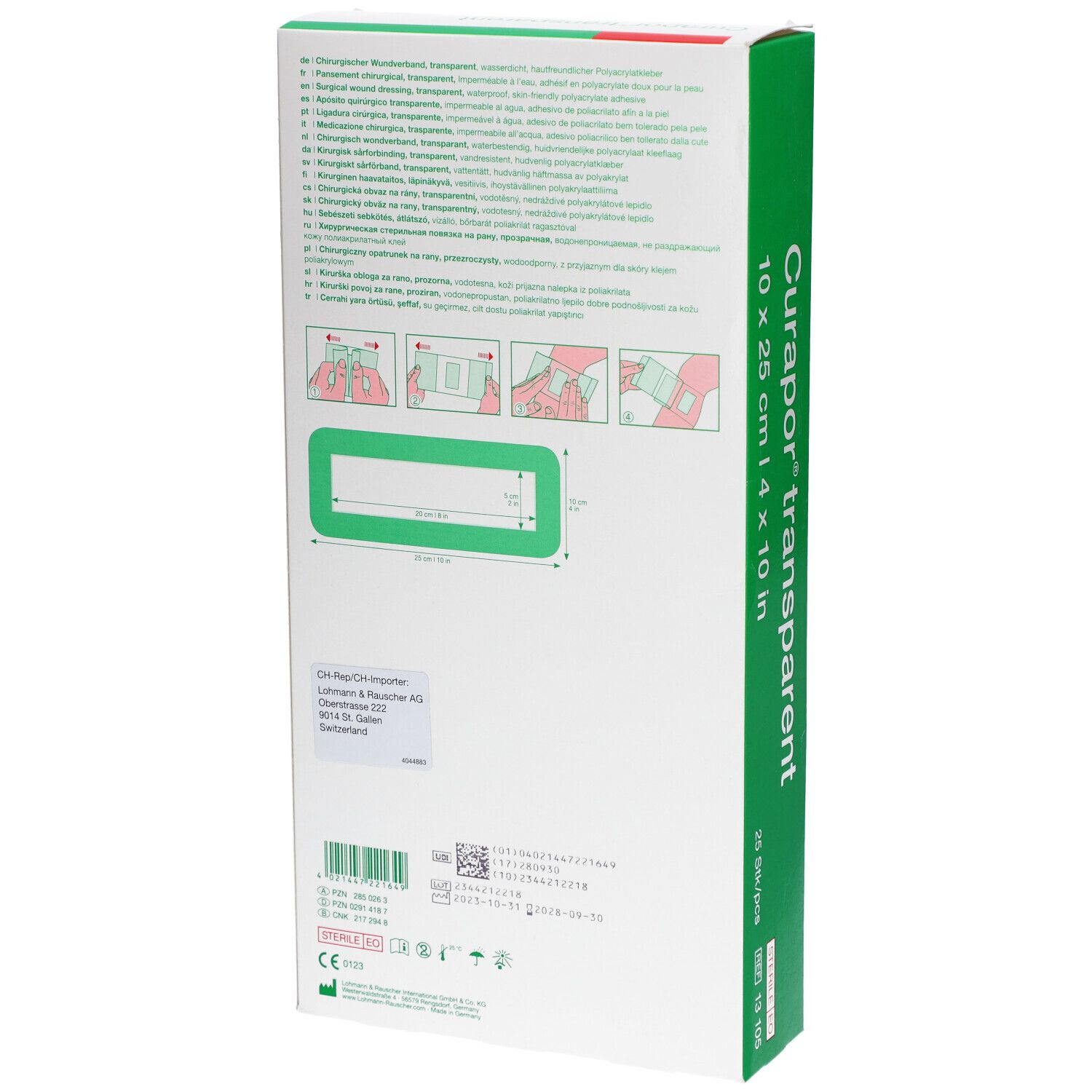 Curapor® transparent 10 cm x 25 cm steril