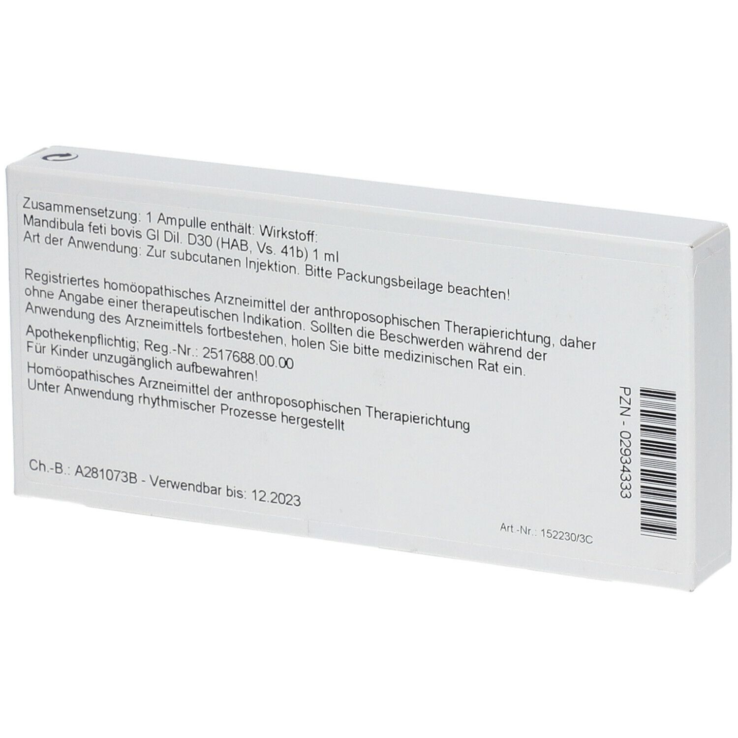WALA® Mandibula feti Gl D 30