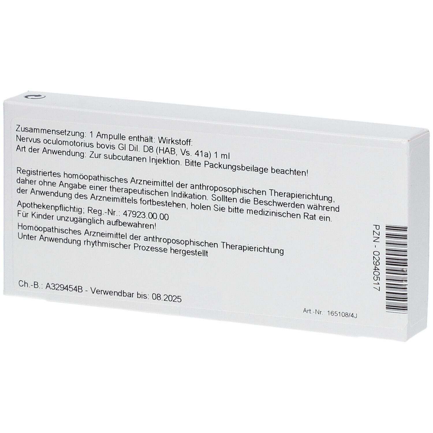 WALA® Nervus oculomotorius Gl D 8