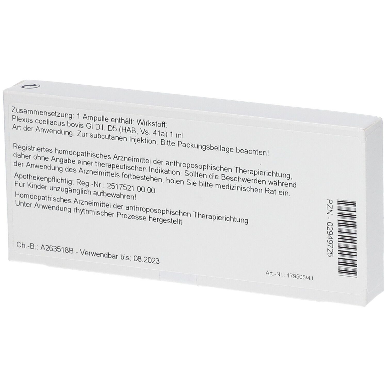 WALA® Plexus coeliacus Gl D 5