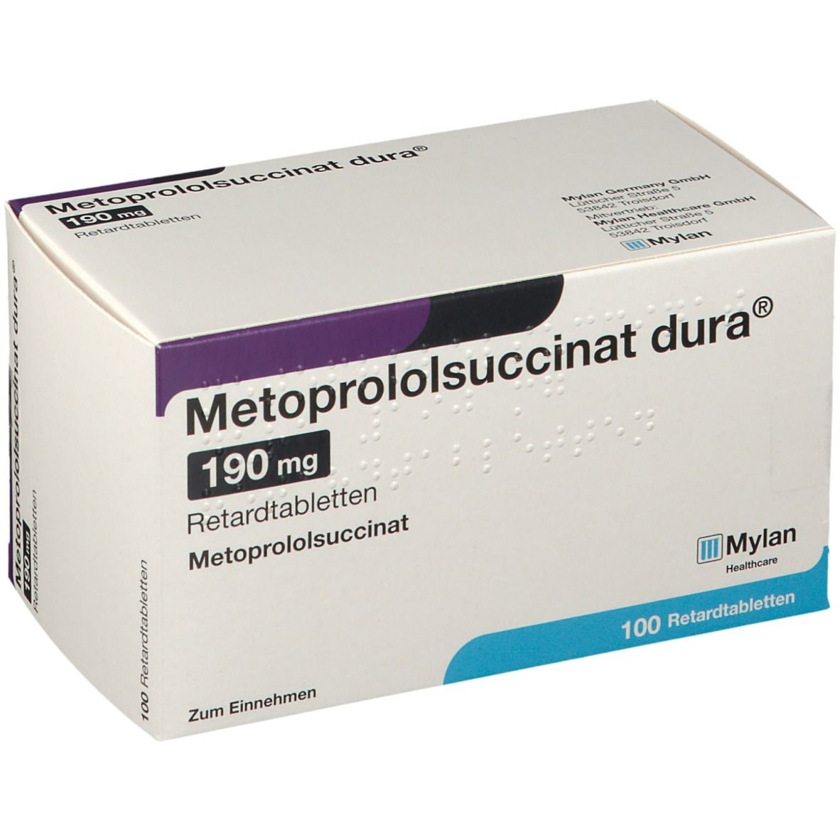 Metoprololsuccinat dura® 190 mg 100 St mit dem E-Rezept kaufen - Shop ...