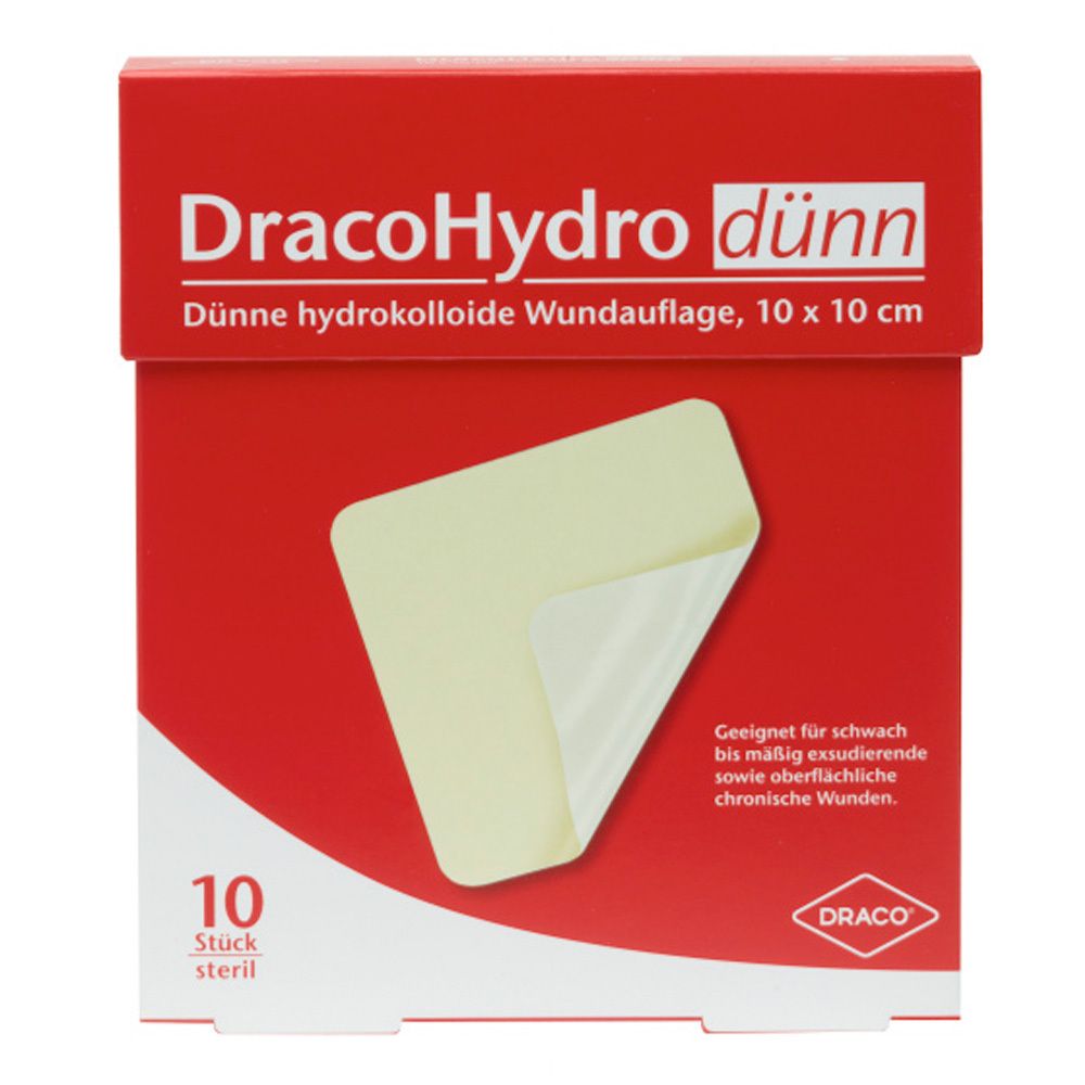 DracoHydro Wundauflage dünn steril 10 x 10cm 10 St Verband