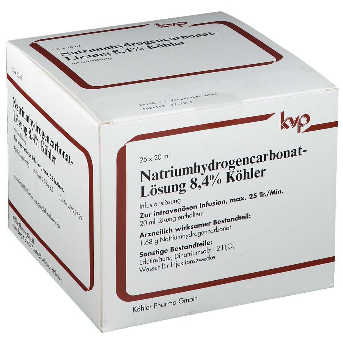 Natriumhydrogencarbonat - Lösung 8,4% Köhler 25X20 ml Infusionslösung