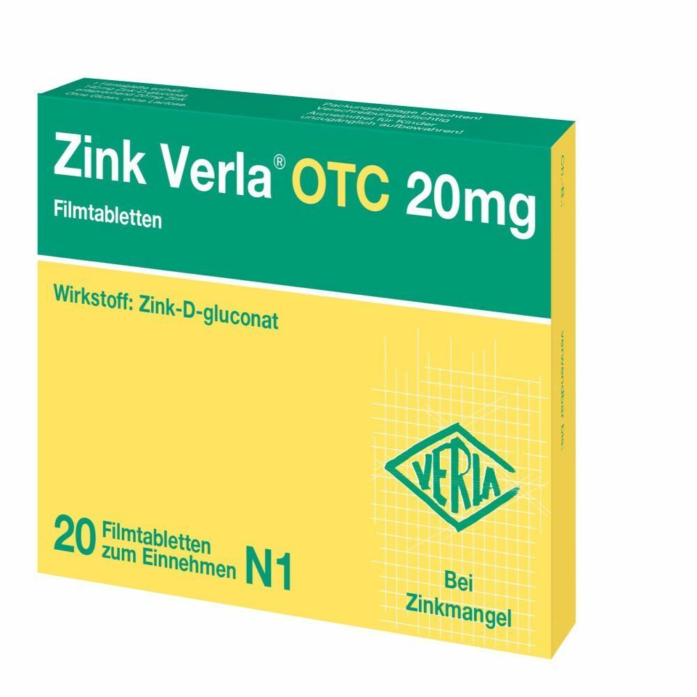 Zink Verla® OTC 20 mg Filmtabletten