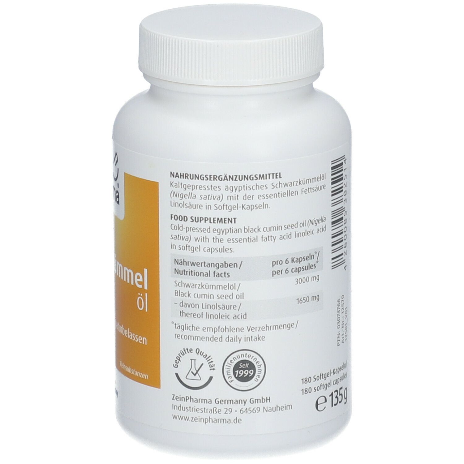 Schwarzkümmelöl Kapseln 500 mg ZeinPharma