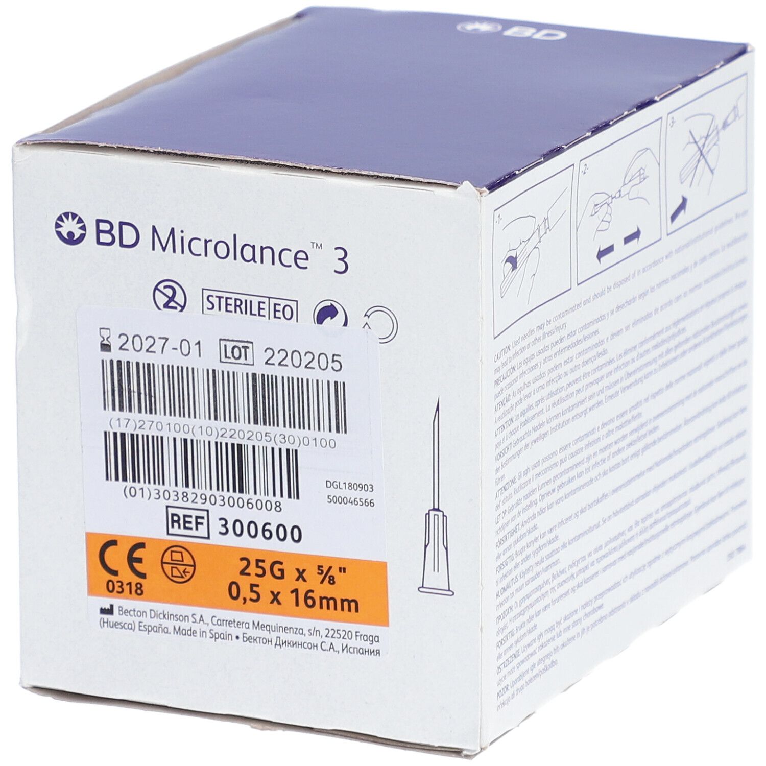 BD Microlance Kanüle 25 G 5/8 0,5 x 16 mm