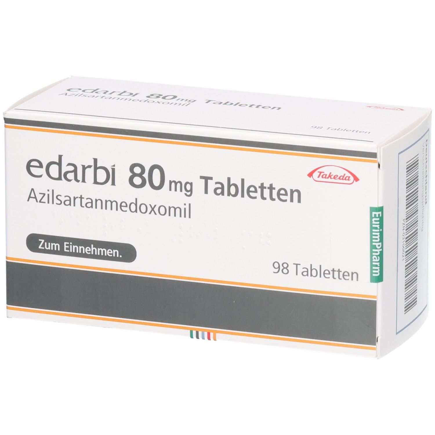 Edarbi 80 mg Tabletten Schachtel mit 98 Tabletten.