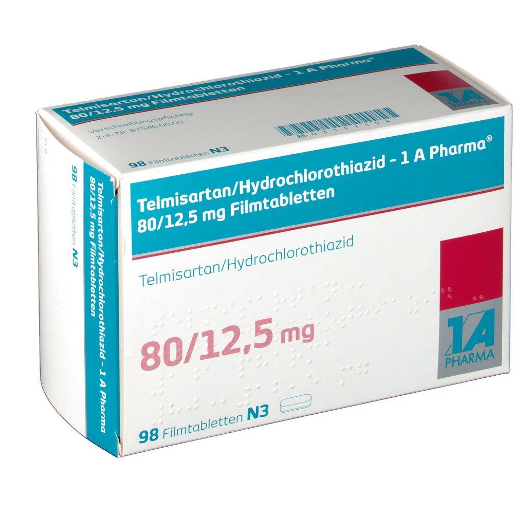 Telmisartan/Hydrochlorothiazid - 1 A Pharma® 80/12,5 mg