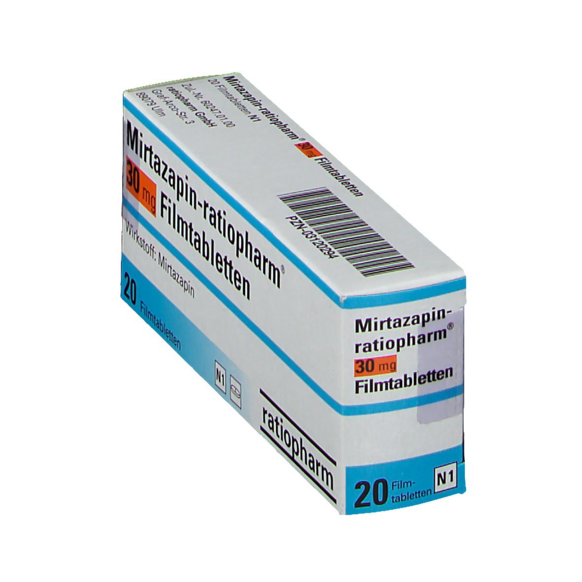 MIRTAZAPIN-ratiopharm 30 mg Filmtabletten 20 St