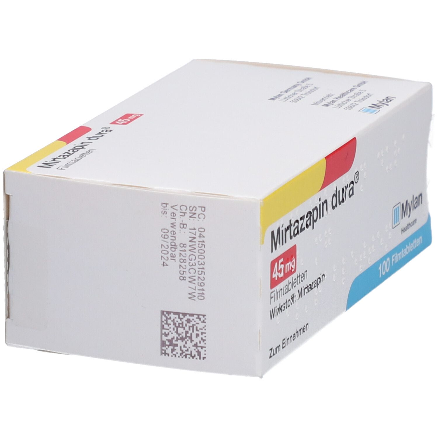 Mirtazapin dura 45 mg Filmtabletten 100 St