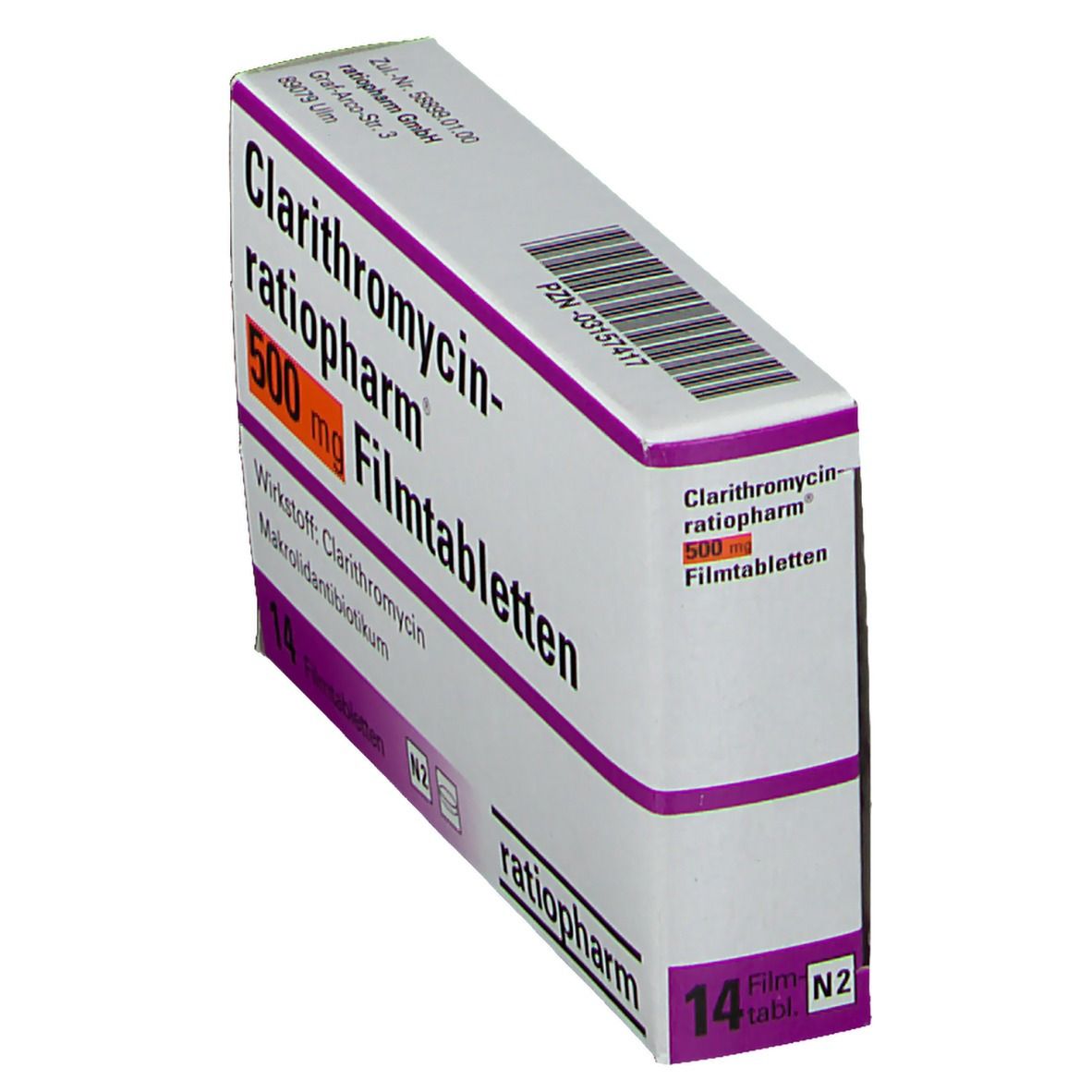 CLARITHROMYCIN ratiopharm® 500 mg Filmtabletten