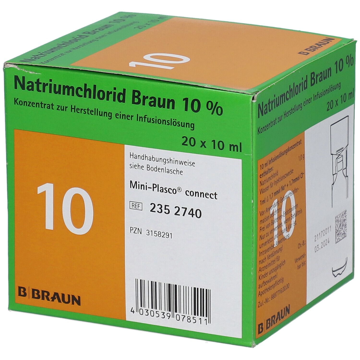 Natriumchlorid 10% Braun Mpc Infusionslösung -Konzentrat