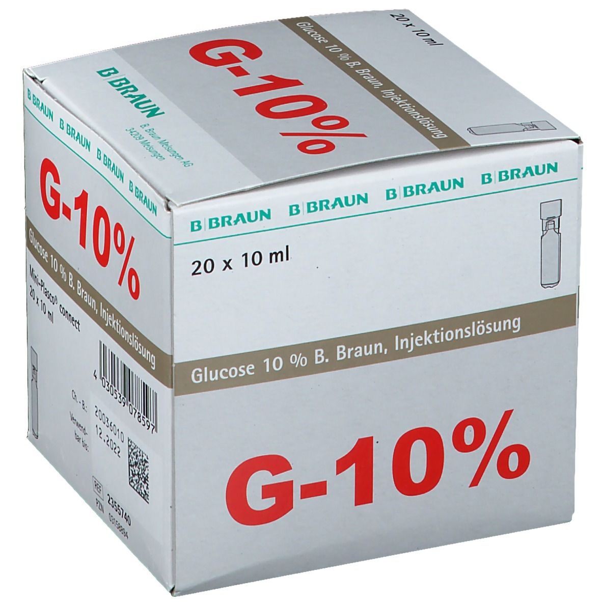 Glucose 10% Braun Mini Plasco connect Injektionslösung