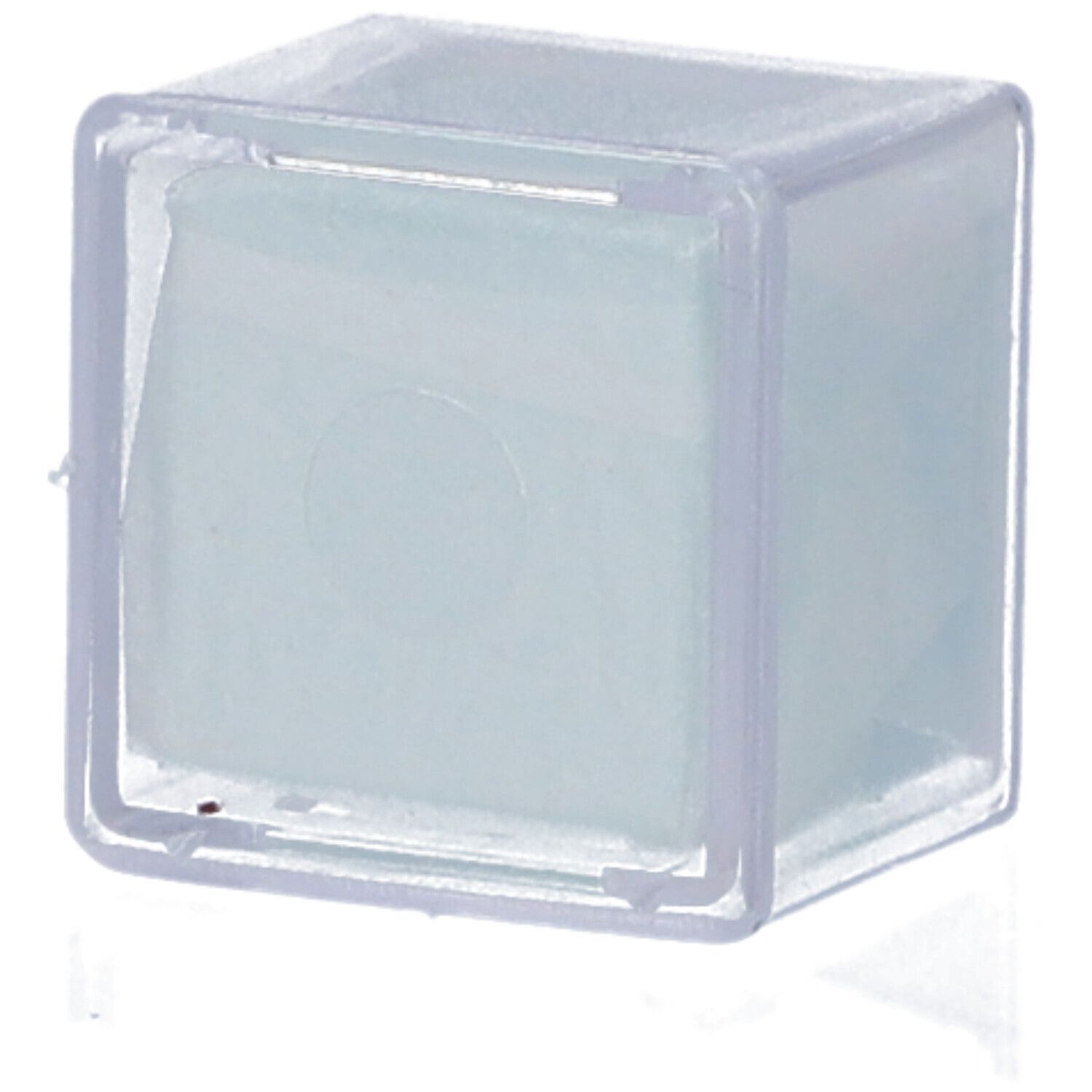 Transparente Kunststoffbox mit Deckgläsern. Die Gläser sind sichtbar. Aufkleber mit Produktinformationen: 18x18 mm, 100 Stück, Dicke 0,13-0,17 mm, Cover Glass.