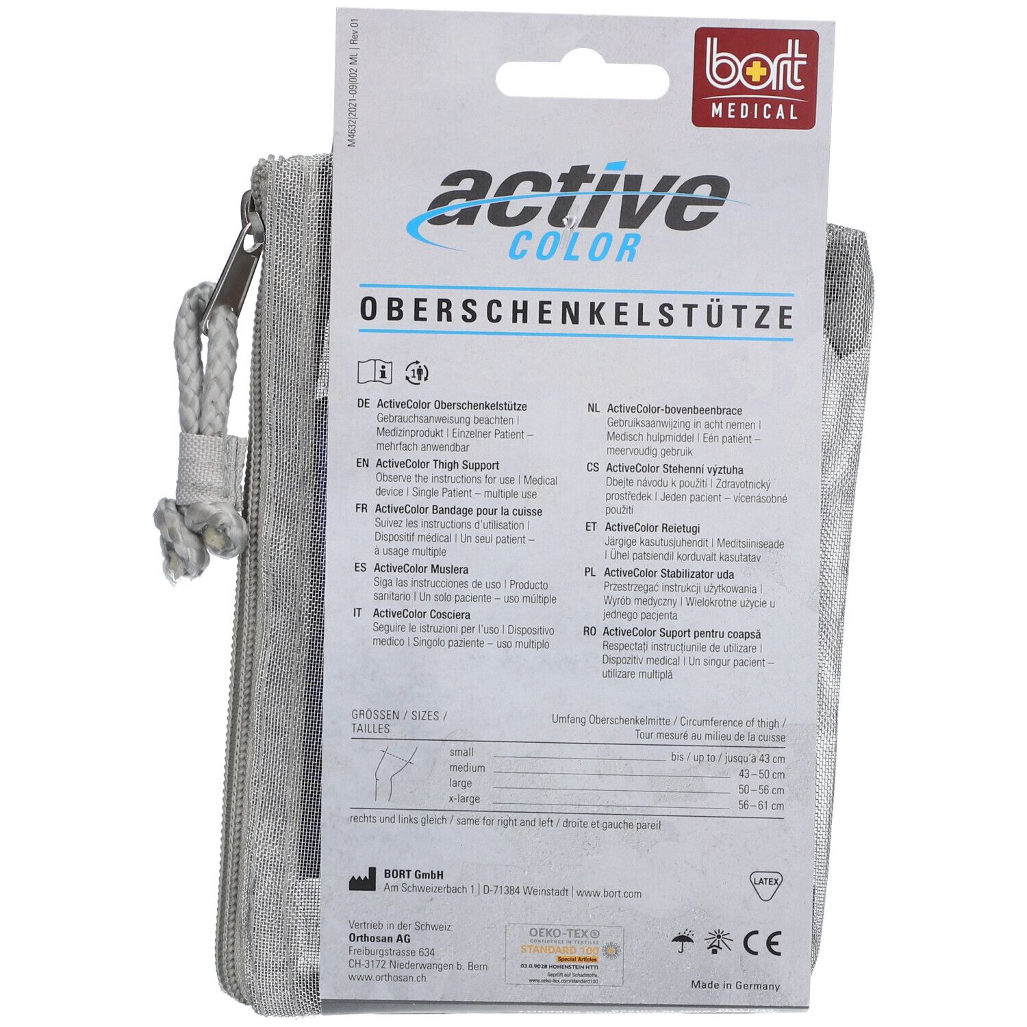 Bort ActiveColor Oberschenkelstütze L blau 1 St Bandage(s)